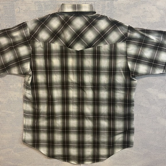 VTG PLAINS Country Western Ranch Lightweight Short Sleeve Cowboy Pearl Snap - L - Picture 5 of 6